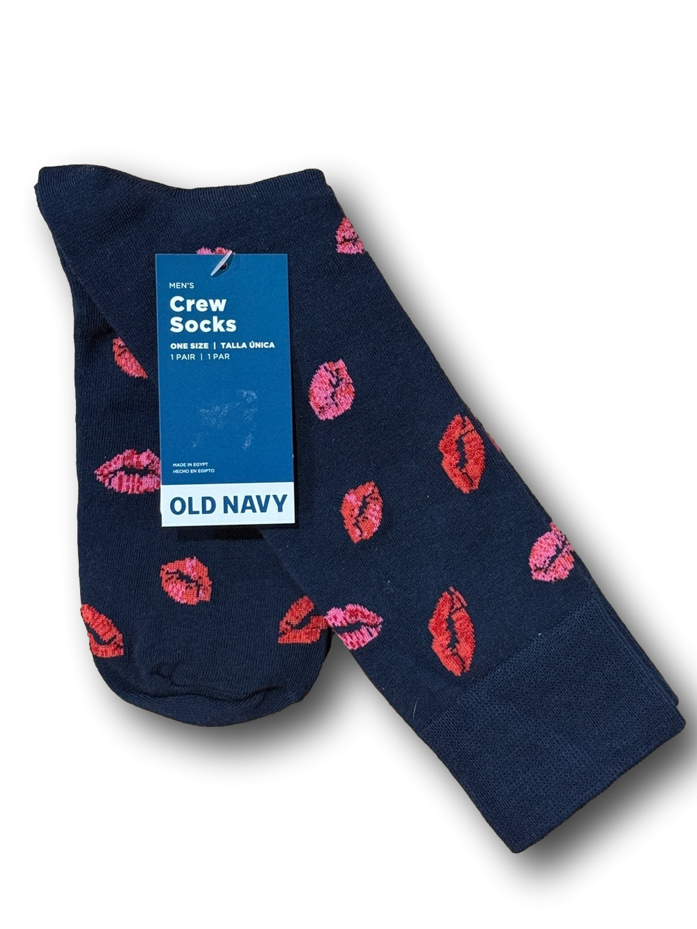 3/$18 Kissing Lips Funny Novelty Crew Socks - NWT - Picture 2 of 3
